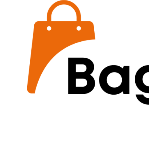cropped Minimalist Orange Shopping Bag Market Logo